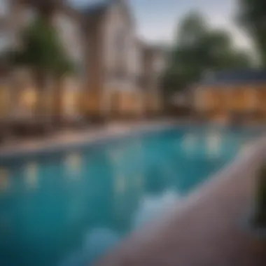 Vibrant Amenities at Fair Oaks Landing Amenities at Fair Oaks Landing Apartments, including a pool and fitness center