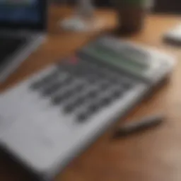 A calculator and notepad for budgeting