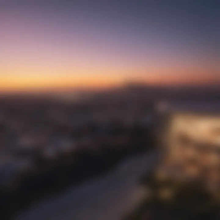 Sunset over Los Angeles skyline