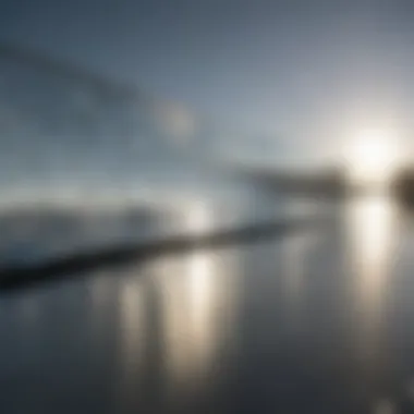 Sunlit Reflection on Pristine Glass Surface Crystal-clear glass surface reflecting sunlight