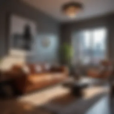 Artistic Decor in a Furnished Shared Living Space Artistic decor in a furnished shared living space