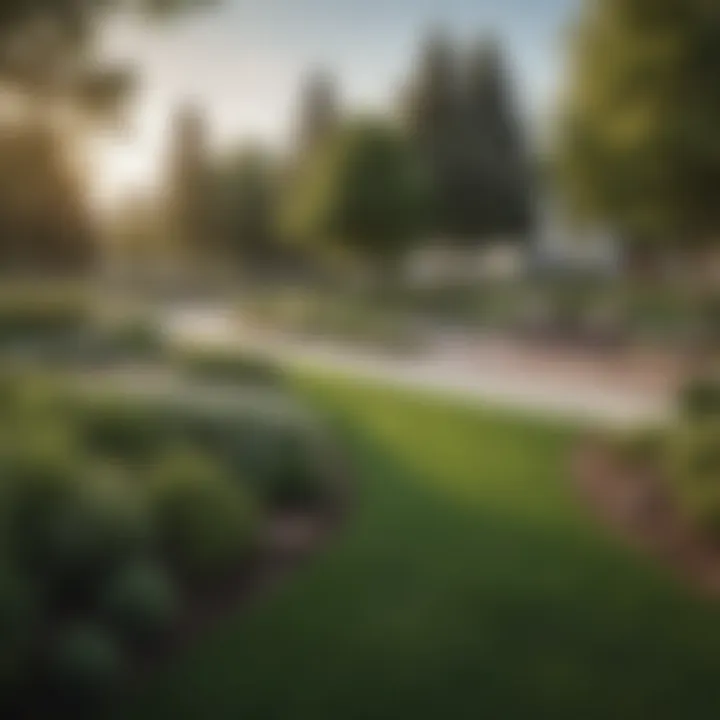 Beautifully landscaped community park near Green Lake townhomes
