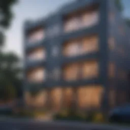 Architectural blueprint of small multifamily property