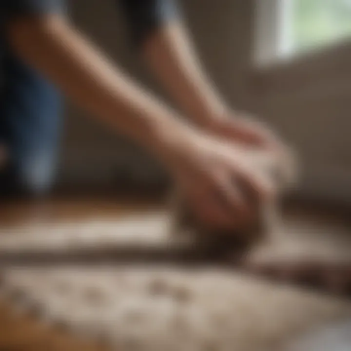 Hand-Washing Wool Rug with Natural Fibers