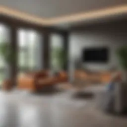 Modern living room showcasing a move-in ready home