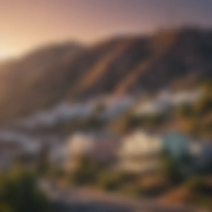 Vibrant neighborhood scene around Hollywood Sign apartments