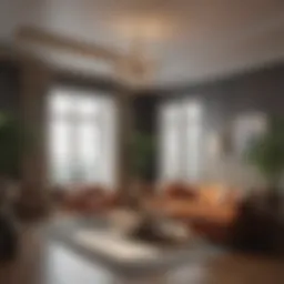 Elegant living room showcasing efficient maintenance techniques