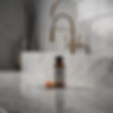 Natural Drain Cleaner Ingredients Essential oils and natural ingredients on a marble slab