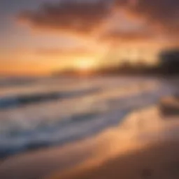 Scenic view of Pacific Beach coastline with vibrant sunset