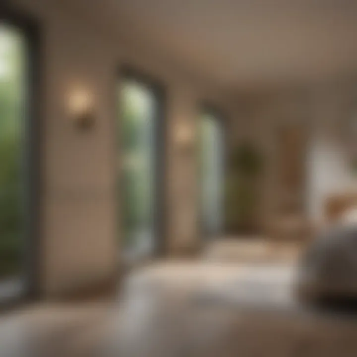 Inspecting room features and amenities