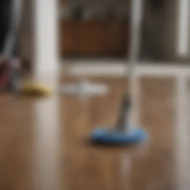 Cleaning supplies for laminate hardwood floor maintenance