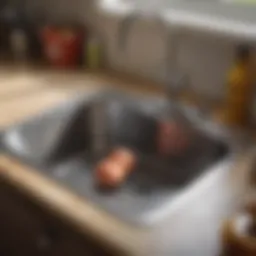 Visual representation of a clogged kitchen disposal
