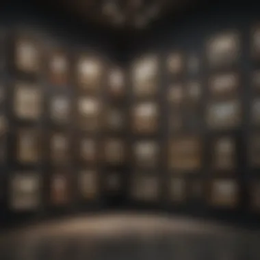 Diverse Frame Styles in a Picture Wall A well-arranged picture wall showcasing a variety of frame styles and colors
