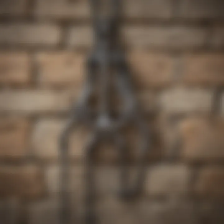 Different types of anchors and hooks suitable for stone walls.