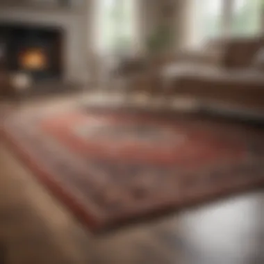 Revitalized Rug in a Cozy Setting A fresh and clean rug laid out in a bright living room