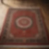 A beautifully patterned floor rug on a hardwood floor