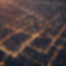 Aerial view of an urban skyline with real estate developments