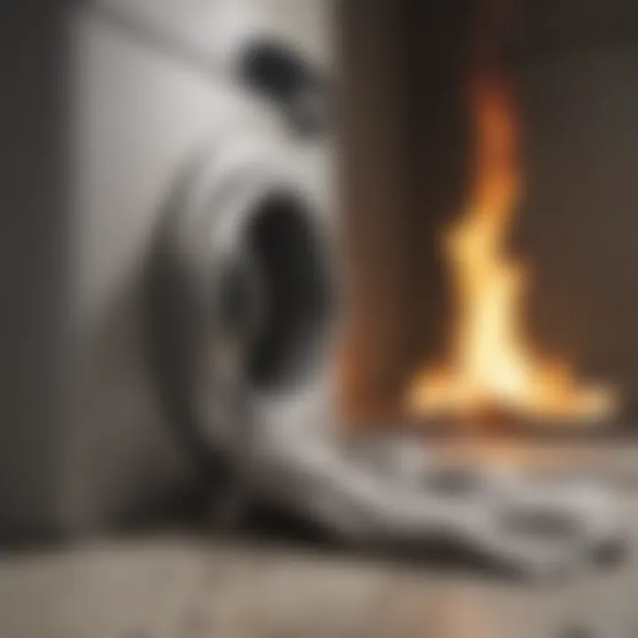 Lint buildup in dryer vent causing fire hazard