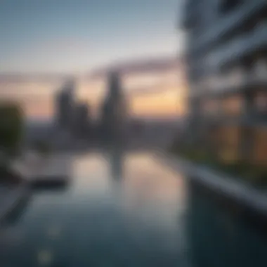 Infinity Pool with Cityscape View at Blake Apartments