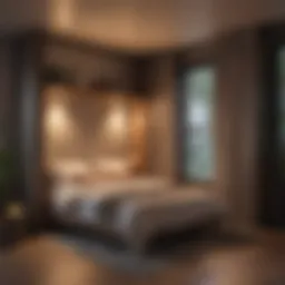 Stylish room divider creating a cozy sleeping nook