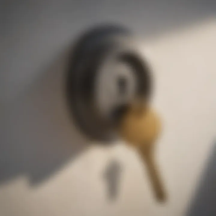 Symbolic image of unlocking potential with a key fitting into a glowing keyhole