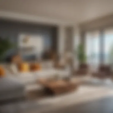 Chic Interior of Jefferson Pacific Beach Apartments Interior view of a stylish living room in Jefferson Pacific Beach Apartments