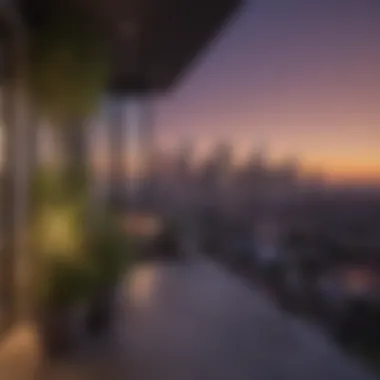 Cityscape Serenity Los Angeles skyline view from a shared apartment balcony