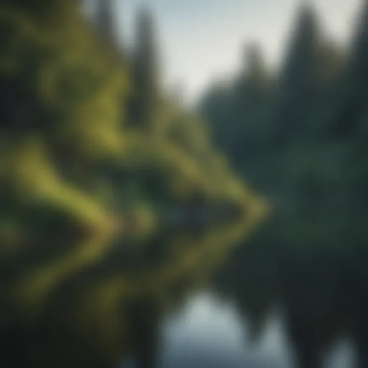 A serene shot of Lake Washington surrounded by lush greenery