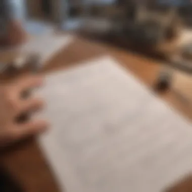 Landlord Conducting Credit Check Illustration depicting a landlord reviewing financial documents