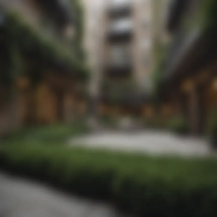 Lush Green Courtyard at St. Thomas Apartments