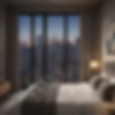 Luxurious Bedroom with City View at Grand Central Market Apartments