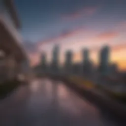 Luxurious Miami skyline at sunset