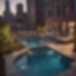 Luxurious rooftop pool at Groveland Park Apartments