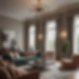 Elegantly designed living room at Packer Park Apartments