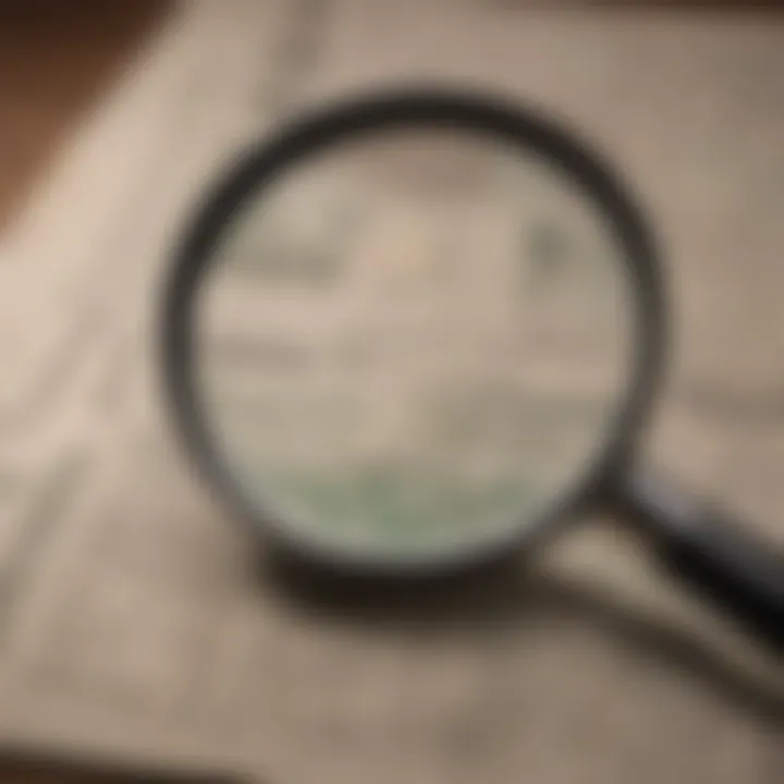 Magnifying glass focused on cash offer agreement