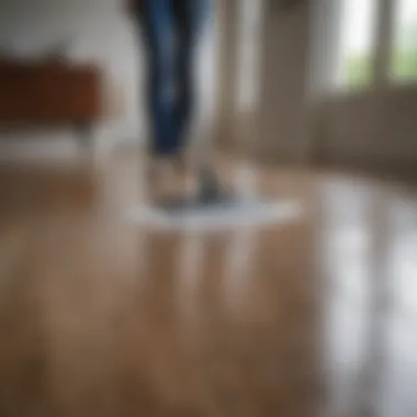 Using streak-free laminate floor cleaning solution