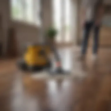 Meticulous Pressure Application Applying gentle pressure while mopping laminate floors