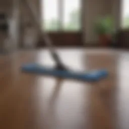 Laminate floor mopping technique using microfiber cloth