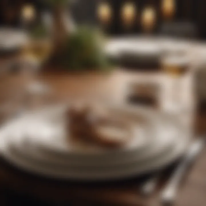 Close-up of a place setting demonstrating proper etiquette