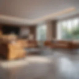 A pristine living room showcasing the results of deep cleaning