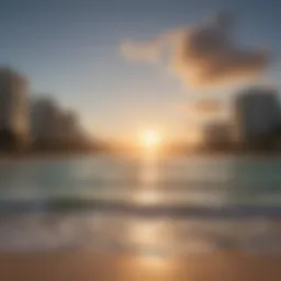 Scenic view of Miami Beach at sunrise