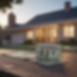 Modern House Exterior with Cash Symbol