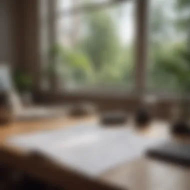 Mortgage document on a desk with real estate investment books