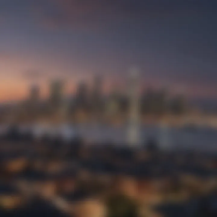 A scenic view of Seattle's skyline at dusk