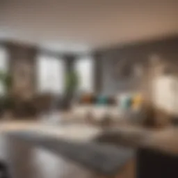 Interior view of a stylish long-term lease apartment showcasing modern furnishings