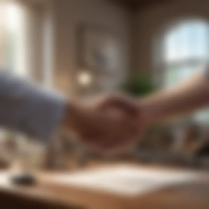 A handshake symbolizing landlord-tenant agreement