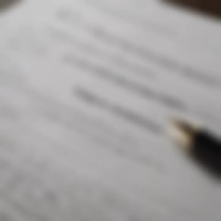 A close-up of a rental agreement document with a pen