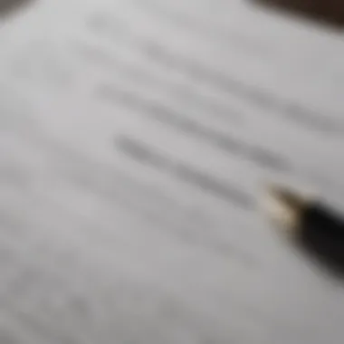 Understanding the Rental Agreement A close-up of a rental agreement document with a pen