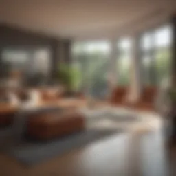 A stylishly furnished shared living space showcasing the essence of communal living.