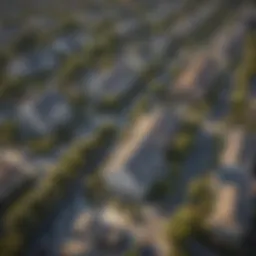 Stunning aerial view of a Bay Area neighborhood showcasing residential properties